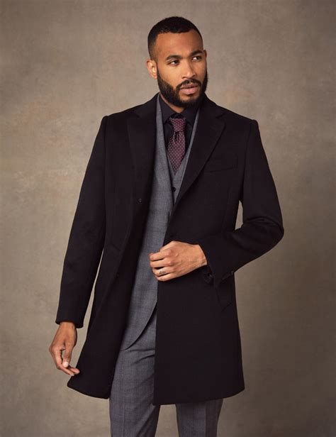 best black overcoat for men.